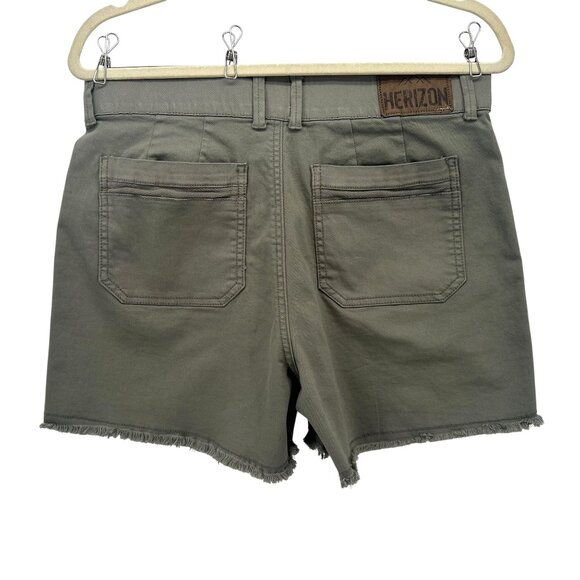 NEW Herizon Womens 12 Shorts Gwen High Rise Utility Short In Four Leaf Green - Picture 2 of 7